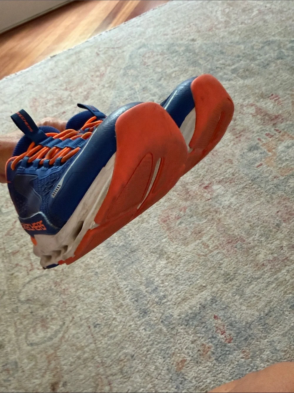 Skechers Kids Blue and Orange Athletic Sneakers